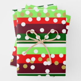 Burgundy and Emerald Golden Polka Dots Christmas
