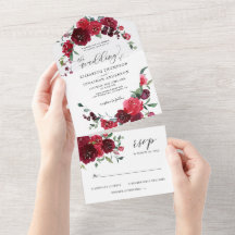 Burgundy Berry Pink Marsala Detalhes do Casamento