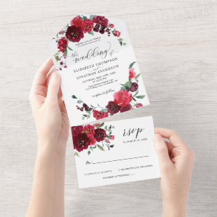 Burgundy Berry Pink Marsala Detalhes do Casamento 