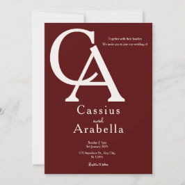 Burgundy Bliss: Versão 4 Convite De Casamento