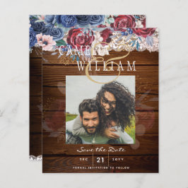 Burgundy Blue Floral Lace Nave SAVE DATA