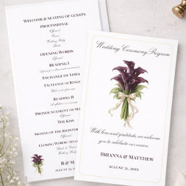 Burgundy Calla Lily Wedding Bouquet Ivory Ribbon