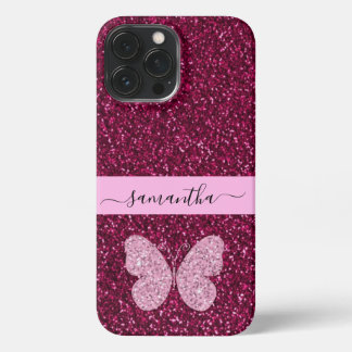 Burgundy Case com nome pessoal e buterfly