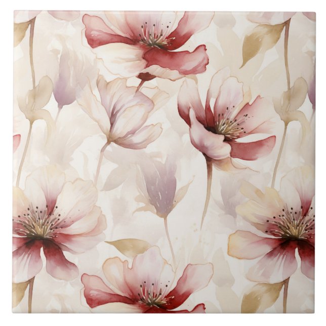 Burgundy Cream Floral (Frente)
