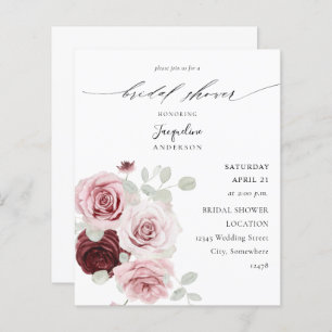 Burgundy de Orçamento e Chá de panela Floral Rosa