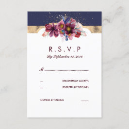 Burgundy Dourado e Marsala Weding RSVP Floral