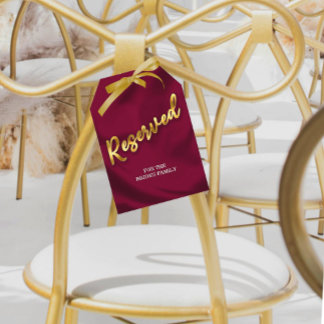 Burgundy e Dourada Casamento Reservado - Etiqueta