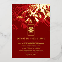 Burgundy e Red Zen Bamboo deixam casamento chinês