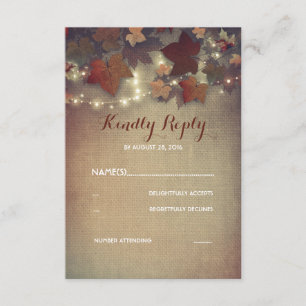 Burgundy Fall Deixa Cartões RSVP de Casamento Russ