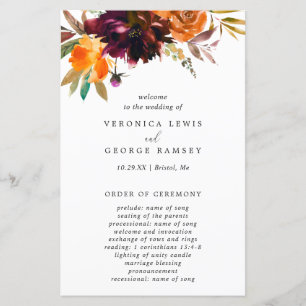 Burgundy Fall Floral Rustic Wedment