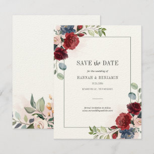 Burgundy Floral Greenery Salvar a Data