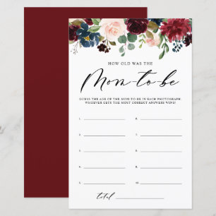 Burgundy Floral Quão Velha Era O Jogo Do Chá Da Mã