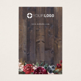 Burgundy floral wood custom logo earring display