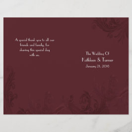 Burgundy Flourish Weding Program