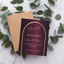 Burgundy Gold 70 salvar cartão de data