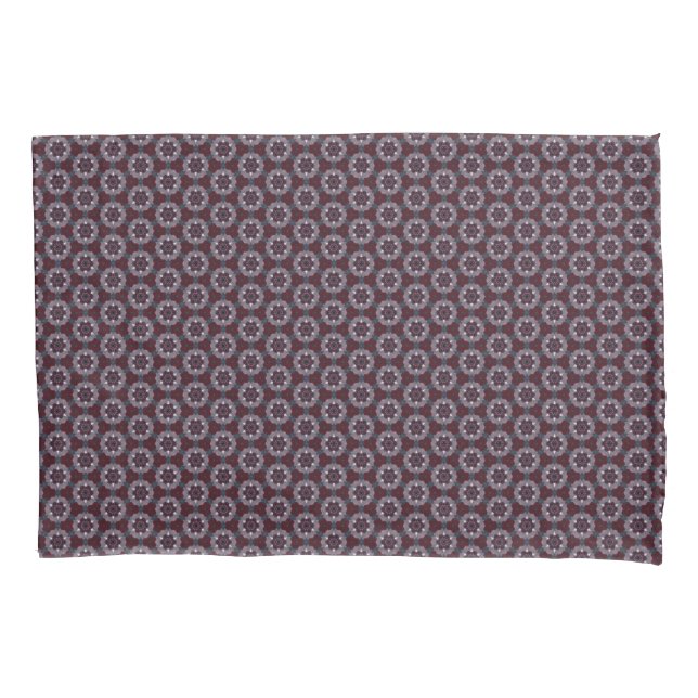 Burgundy & Gray Floral Painted Quilt (Frente)