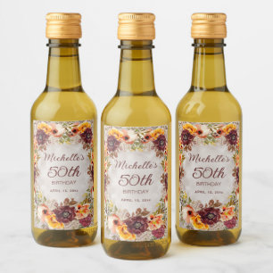 Burgundy Laranja Queimada Floral Feminino 50º Aniv