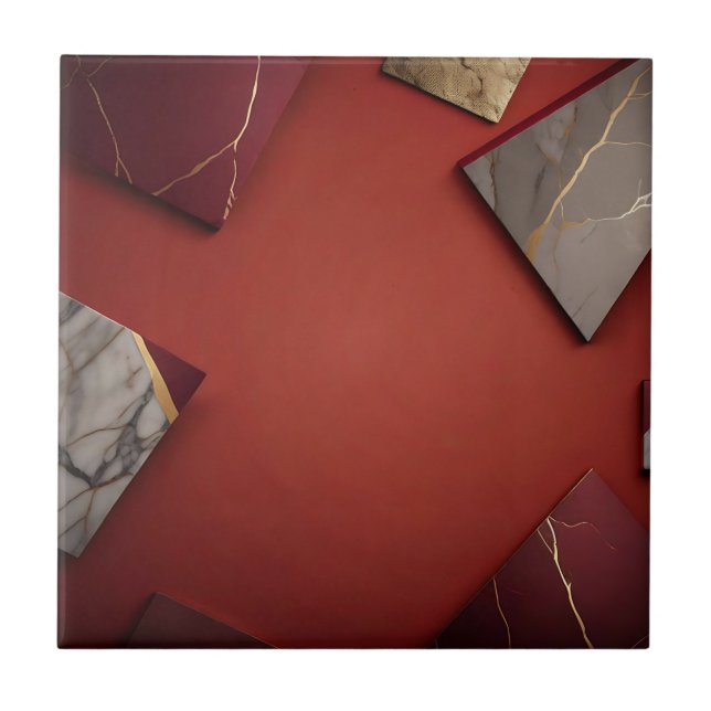 Burgundy Marble com Dourado (Frente)