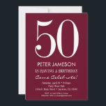 Burgundy Maroon Modern Adultos Convites de Anivers<br><div class="desc">Um convite de aniversário simples e moderno,  vermelho e branco,  para o milestone ou qualquer aniversário de idade. Este convite é para qualquer idade,  incluindo marcos: 18º 21rua 30 35º 45º 45º 50º 55º 60º 65º 70 75º 80 85º 90 65º</div>