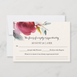 Burgundy Marsala Boho Casamento Floral RSVP