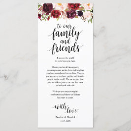 Burgundy Marsala, Place Setting Cartões de agradec