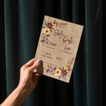 Burgundy Mustard Rustic Fall Wedding Save the Date