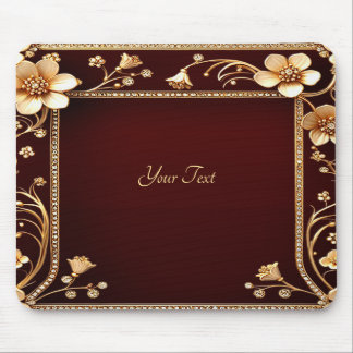 Burgundy Ouro Flowers Mousepad