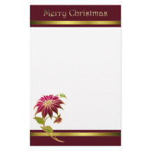 Burgundy Poinsettia — Papelaria de Natal