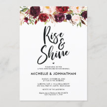 Burgundy Posta Floral Convite Brunch