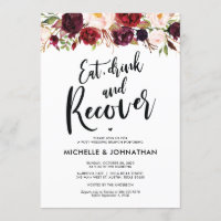 Burgundy Posta Floral Convite Brunch