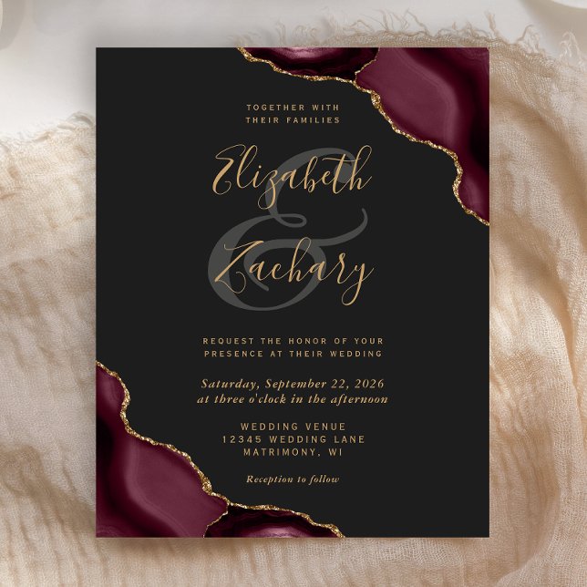 Burgundy Red Agate Corners Dark Wedk (Criador carregado)