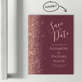 Burgundy Rosa Dourado Brilho Magnético Save the Da