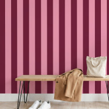 Burgundy Rosa Grande Padrão de Faixa Ousado Vermel