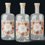 Burgundy Rust Orange Floral Women's 50th Birthday<br><div class="desc">Rust, laranja, floral e folhagem elegantes, cor de laranja e cor de creme, etiquetas de garrafas de licor personalizadas de festa de aniversário. Design as etiquetas do frasco para qualquer idade. Entre em contato comigo para obter assistência com suas personalizações ou para solicitar outros produtos Zazzle correspondentes ou coordenadores para...</div>