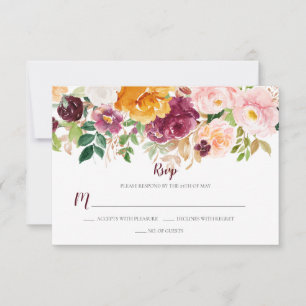 Burgundy Saffron Rosa Mauve Rustic RSVP