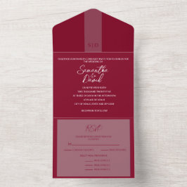 Burgundy Tudo em Um Convite De Casamento