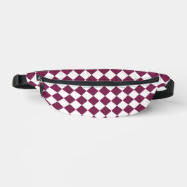 Burgundy White Checker Diamond Pattern