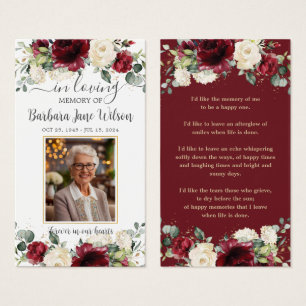 Burgundy White Floral Funeral