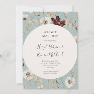 Burgundy Wildflower   Anúncio De Elopemento Teal