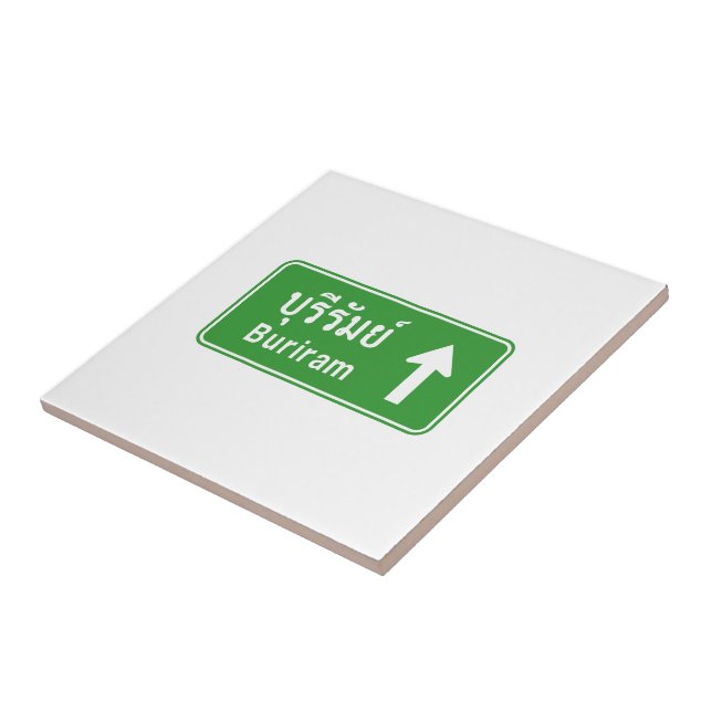 Buriram À Frente ⚠ Sinal De Tráfego Rodoviário Tai (Lateral)