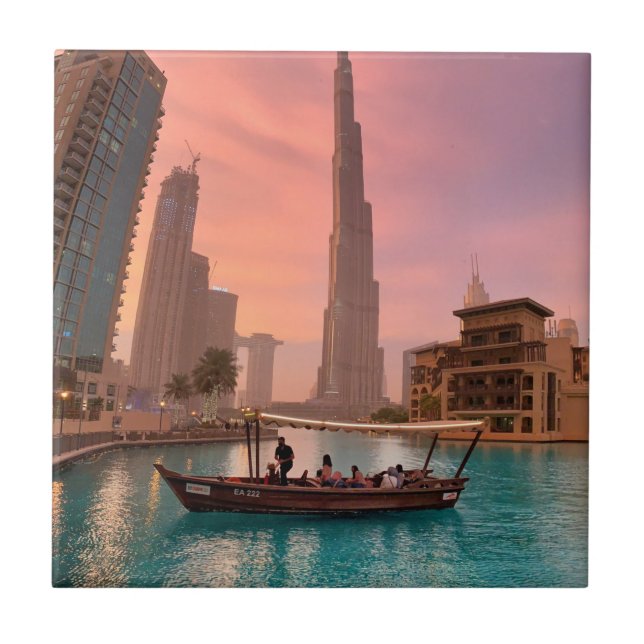 Burj Khalifa Boat Lake Cityscape (Frente)
