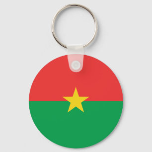 Burkina Faso Fisheye Flag Chaveiro
