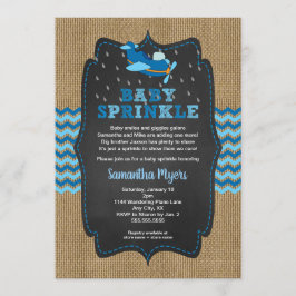 Burlap Airplanes, bebê, convite