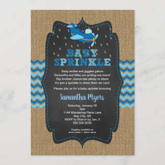 Burlap Airplanes, bebê, convite