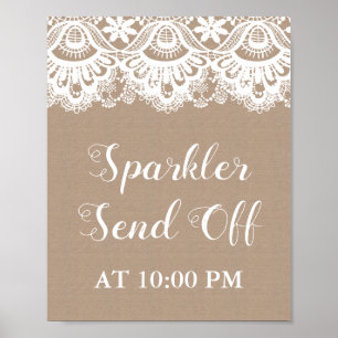 Burlap and Lace Sparkler Enviar Poster
