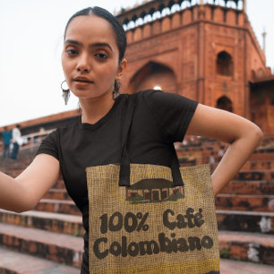 BURLAP COFFEE BAG (FAUX) BOLSA PURSE CORPO CRUZADO