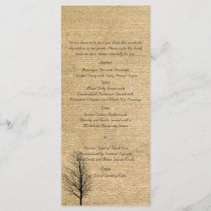 Burlap e Birch Posh Wedh Menu