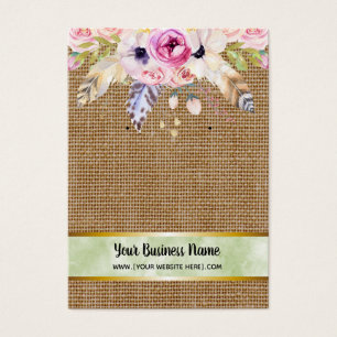 Burlap Flowers Boho Observando Placas De Exibiçã
