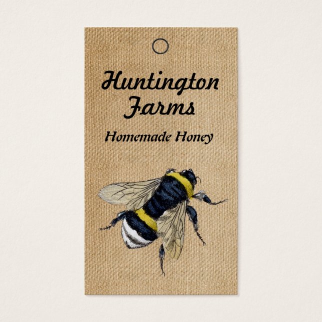 Burlap Honey Bee Price Tag (Frente)