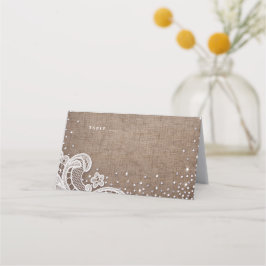 Burlap Lace Glitter Cartões de casamento russa